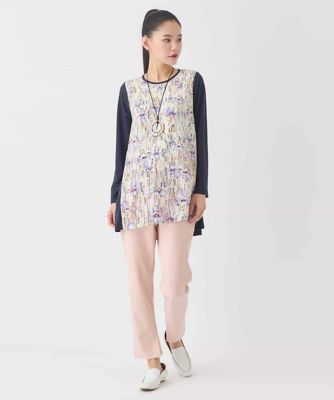 大きいサイズ】アイリスフラワープリントチュニック ／洗える | HIROKO