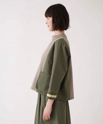 大きいサイズ】ジョイント配色プルオーバートップ ／洗える