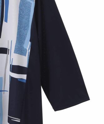 大きいサイズ】ブロッキングモチーフデザインチュニック ／洗濯