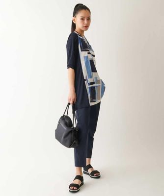 【大きいサイズ】ブロッキングモチーフデザインチュニック　／洗濯機で洗える
