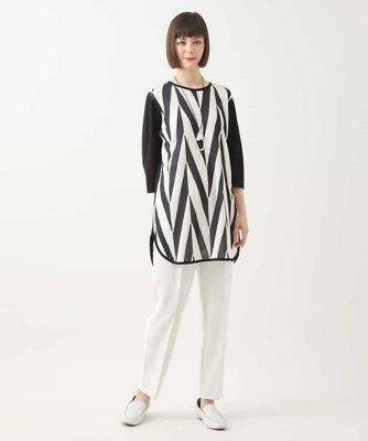 HIROKO BIS ネイビー チュニックアンサンブル 新品タグ付き　サイズ11 セール】 花柄カットジャカードチュニック /洗える （チュニック