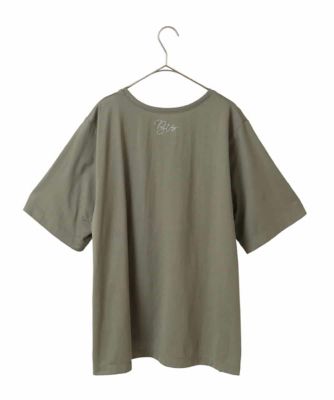 【大きいサイズ】ステッチ刺繍デザインＴシャツ　／洗える