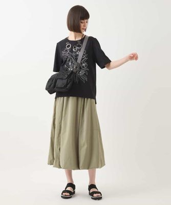 【大きいサイズ】ステッチ刺繍デザインＴシャツ　／洗える