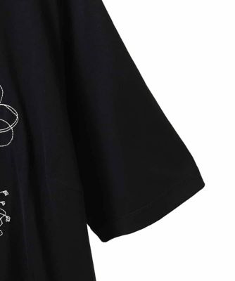【大きいサイズ】ステッチ刺繍デザインチュニックＴシャツ　／洗える