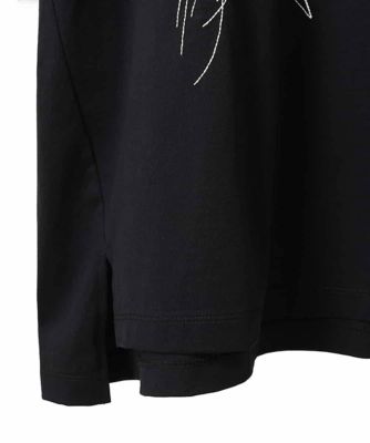 【大きいサイズ】ステッチ刺繍デザインチュニックＴシャツ　／洗える