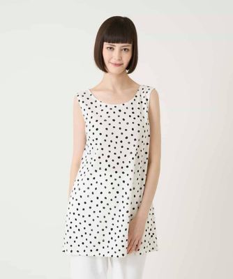 ＜HIROKO BIS GRANDE (Women)＞【大きいサイズ】ニュアンスドットチュニックタンクトップ