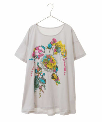 ＜HIROKO BIS GRANDE (Women)＞【洗える】パラリンアートチュニックＴシャツ（Ｆｌｏｒｉｓ）