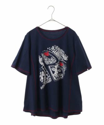 ＜HIROKO BIS GRANDE (Women)＞【大きいサイズ】ステッチアクセントＴシャツ　／洗える