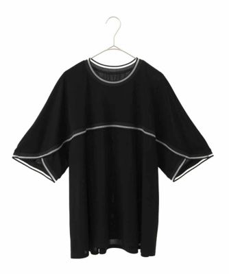 【大きいサイズ／接触冷感】ラインアクセントジャージーカットソー