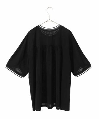 【大きいサイズ／接触冷感】ラインアクセントジャージーカットソー