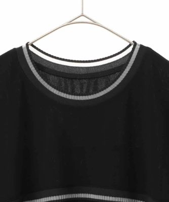 【大きいサイズ／接触冷感】ラインアクセントジャージーカットソー