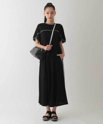 【大きいサイズ／接触冷感】ラインアクセントジャージーカットソー