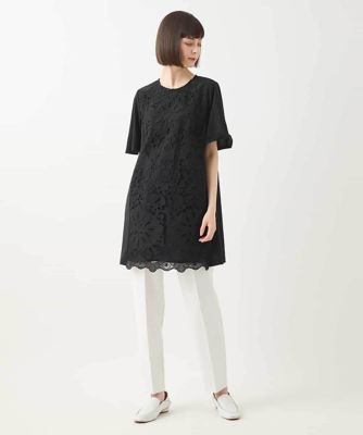 【大きいサイズ】カットワークデコ刺繍チュニック　／洗える
