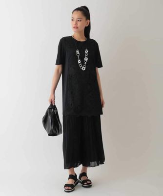 【大きいサイズ】カットワークデコ刺繍チュニック　／洗える