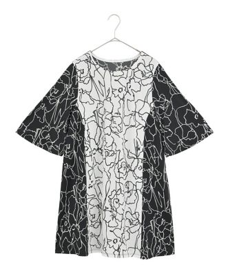 【送料無料】HIROKO BIS GRANDE (Women)/ヒロコビスグランデ カトレア柄バイカラーデザインチュニック /洗える ホワイト90 トップス【三越伊勢丹/公式】