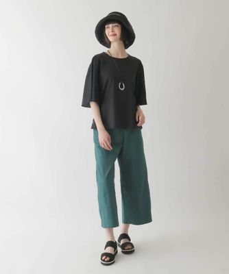【大きいサイズ／接触冷感】コットンレースボリューム袖カットソー