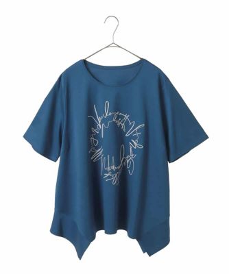 ＜HIROKO BIS GRANDE (Women)＞【大きいサイズ／接触冷感】ブレード刺繍デザインヘムカットソー　／洗える