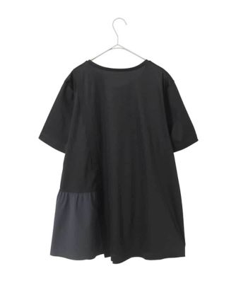 接触冷感】刺繍モチーフアシンメトリーチュニックTシャツ | HIROKO