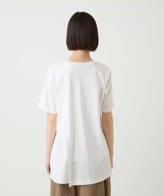 primordial is primitiveアシンメトリーチュニックホワイト系 接触冷感】刺繍モチーフアシンメトリーチュニックTシャツ | HIROKO