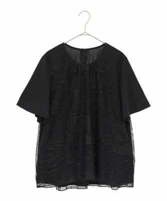 美品　Alberobello チュールレース　【みんなと一緒】　カットソー エンブロイダリーチュールカットソー | HIROKO BIS GRANDE (Women