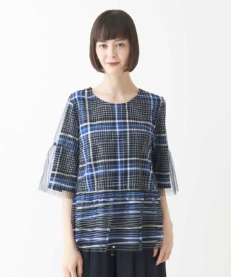 【大きいサイズ】ボーダー×ストライプ　ジョイントレイヤードトップ　／洗濯機で洗える