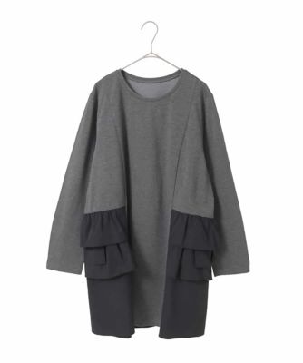 大きいサイズ】タフタジョイントティアードチュニック ／洗える