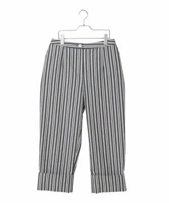 ＜HIROKO BIS GRANDE (Women)＞【大きいサイズ】ストライプクロップドパンツ　／洗える