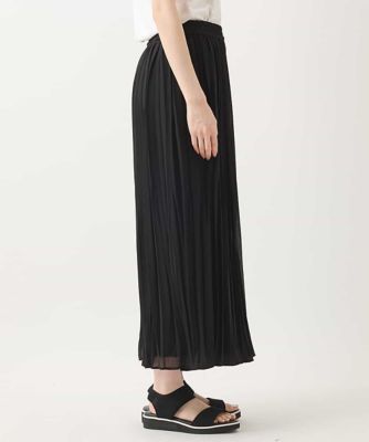 【大きいサイズ】ジョーゼットプリーツワイドパンツ　／洗える