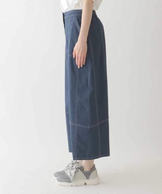 【大きいサイズ】リネンライクストレッチ八分丈パンツ　／洗える