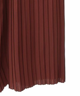 【大きいサイズ】バックサテンジョーゼットプリーツパンツ　／洗える