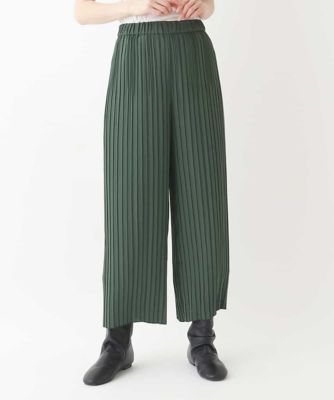 【大きいサイズ】バックサテンジョーゼットプリーツパンツ　／洗える