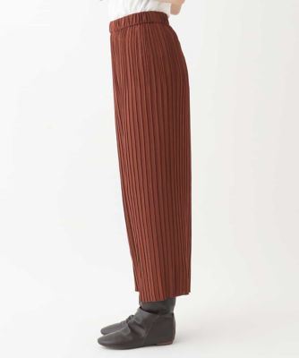 【大きいサイズ】バックサテンジョーゼットプリーツパンツ　／洗える