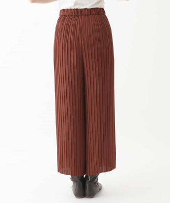 【大きいサイズ】バックサテンジョーゼットプリーツパンツ　／洗える