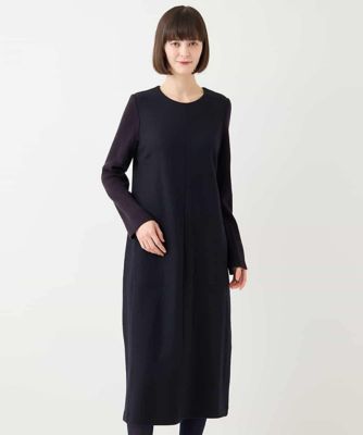 【大きいサイズ】ドッキングニットシルエットワンピース