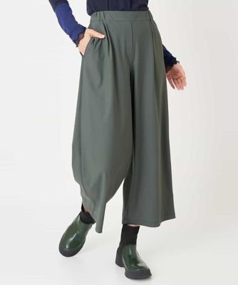 【洗える】トリコットセミワイドシルエットパンツ