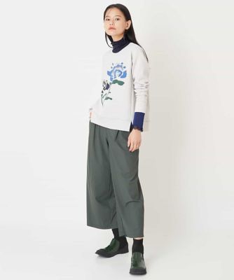 【洗える】トリコットセミワイドシルエットパンツ