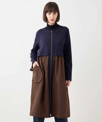 【大きいサイズ】タフタジョイントフロントジップコート　／洗える