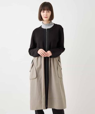 【大きいサイズ】タフタジョイントフロントジップコート　／洗える