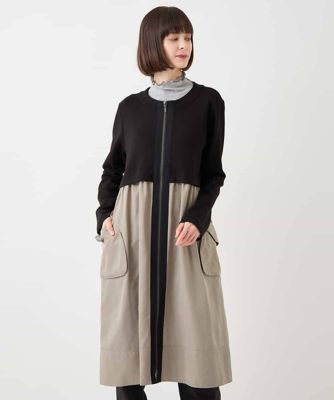 【大きいサイズ】タフタジョイントフロントジップコート　／洗える