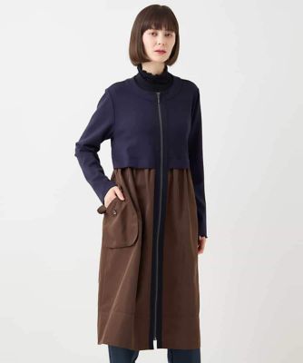 【大きいサイズ】タフタジョイントフロントジップコート　／洗える