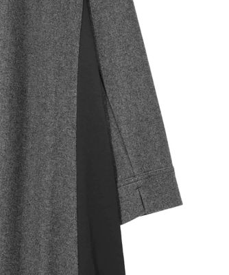 大きいサイズ】異素材スタンドカラーロングコート ／洗える | HIROKO