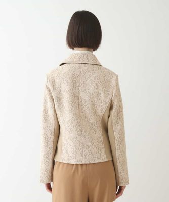 【洗える】レースボンディングライダース風ジャケット