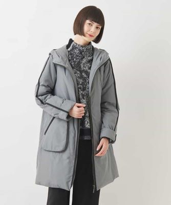 【大きいサイズ】ラインアクセントライトダウンコート