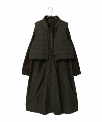 大きいサイズ／3WAY】ドッキングベスト異素材MIXロングコート