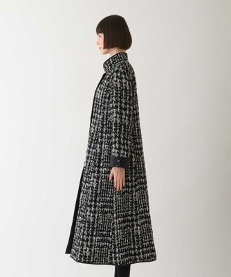 グレンチェックキルティングコート
