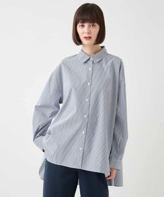 【大きいサイズ】オーバーシルエットフレアシャツ　／洗濯機で洗える