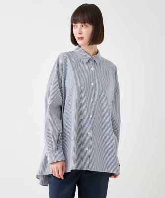 【大きいサイズ】オーバーシルエットフレアシャツ　／洗濯機で洗える
