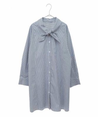 【大きいサイズ】ボウネックチュニックシャツ　／洗濯機で洗える