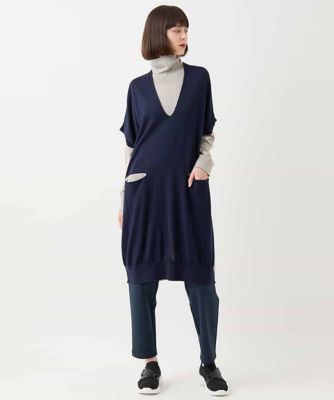 【大きいサイズ】ホールガーメントリブニットジレ