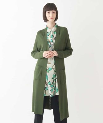 【大きいサイズ】リブロングニットカーディガン